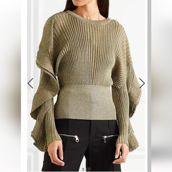 CHLOE metallic knit ribbed sweater - Picture 1 of 4